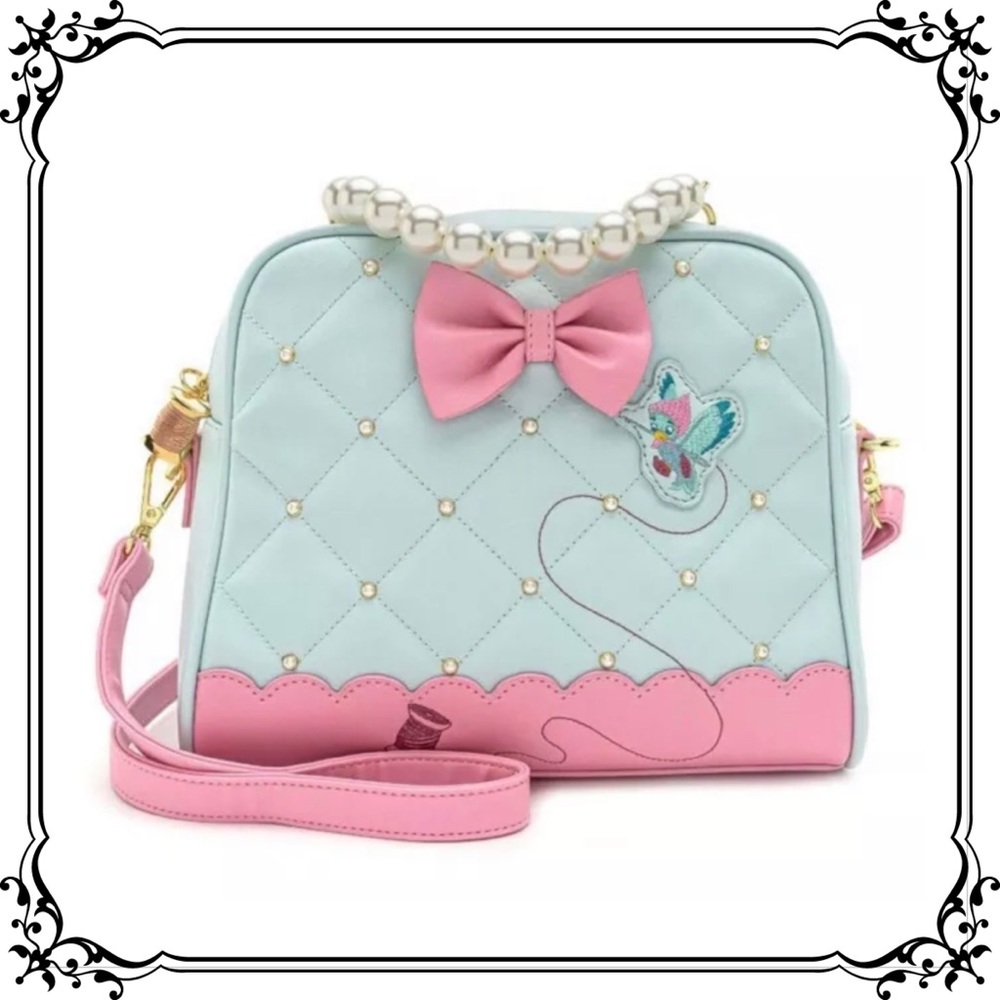 Loungefly Disney Princess Cinderella Pearl Crossbody Purse Disneyland Pastel NEW